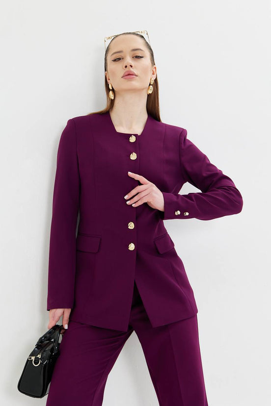 2 Piece Purple Pant Suit