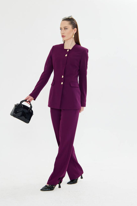 2 Piece Purple Pant Suit