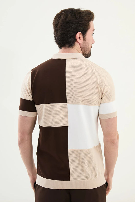 Beige Polo Quarter Zip