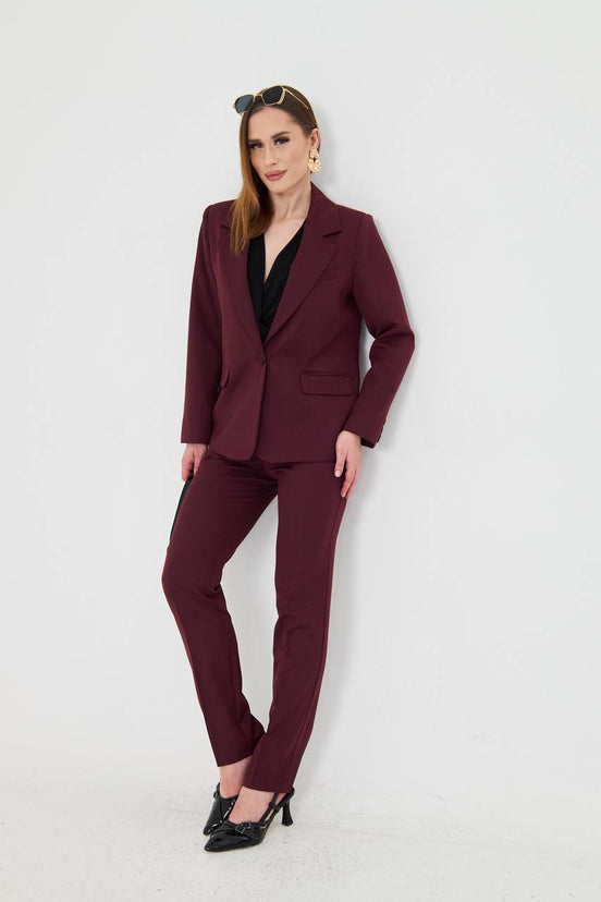 Cotton Burgundy Suit Women
