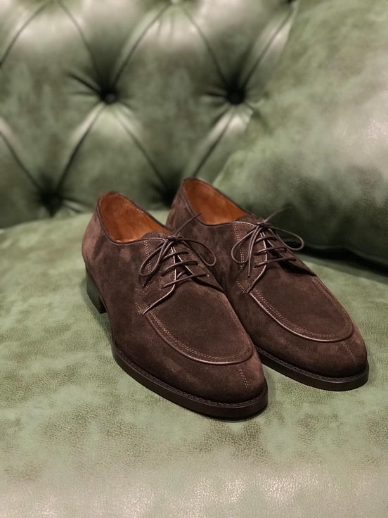 Elko Suede Leather Brown Derby Shoes
