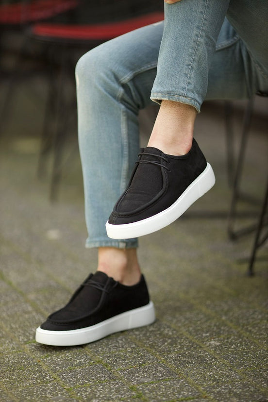 Empire Laced Black Slip On Shoes