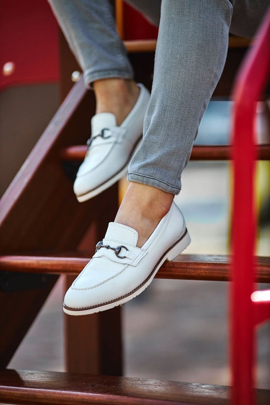 Empire White Bit Loafers