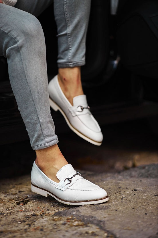 Empire White Bit Loafers