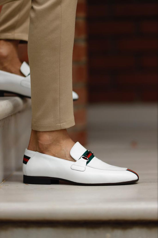 Laughlin Bit White Loafers