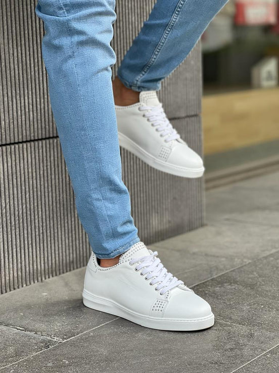 Laughlin Grace Mid-Top White Sneakers