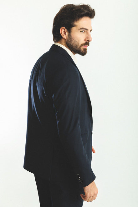 Mitchell Navy Blue Slim Fit Peak Lapel 2 Piece Suit