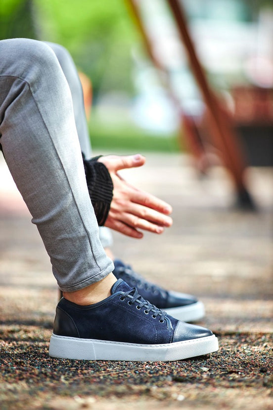 Rapid Mid Top Cap Toe Navy Blue Sneakers