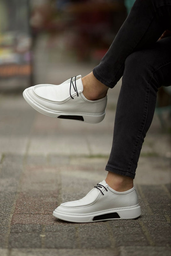 Sioux Laced White Slip On Shoes