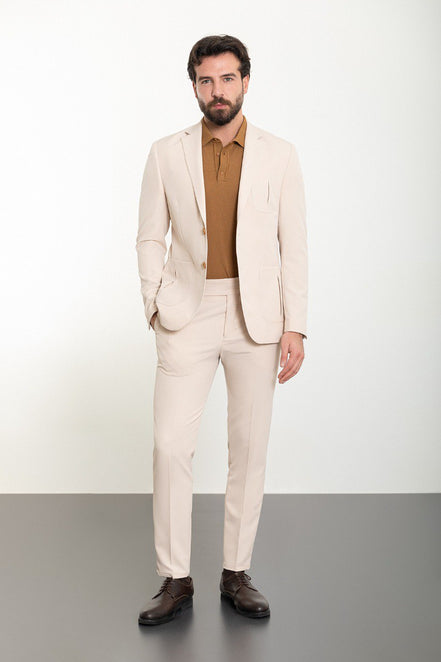 Sturgis Slim Fit 2 Piece Beige Suit