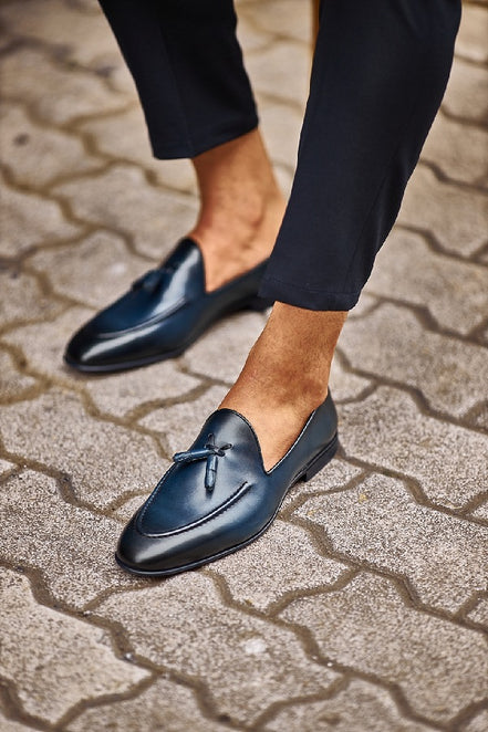 Sturgis Navy Blue Tassel Loafers