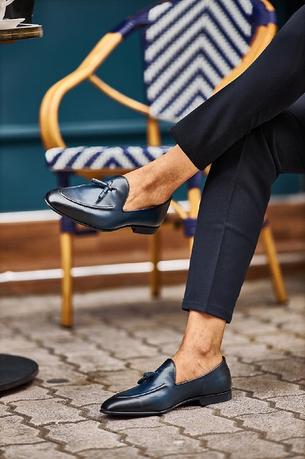 Sturgis Navy Blue Tassel Loafers
