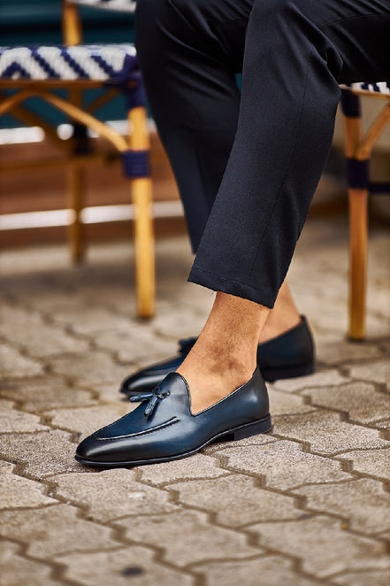 Sturgis Navy Blue Tassel Loafers