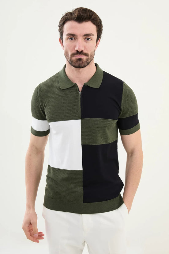 Green Polo Quarter Zip