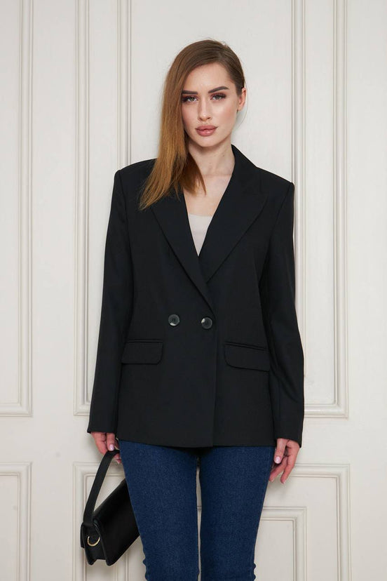 Marina Black Double Breasted Blazer Women