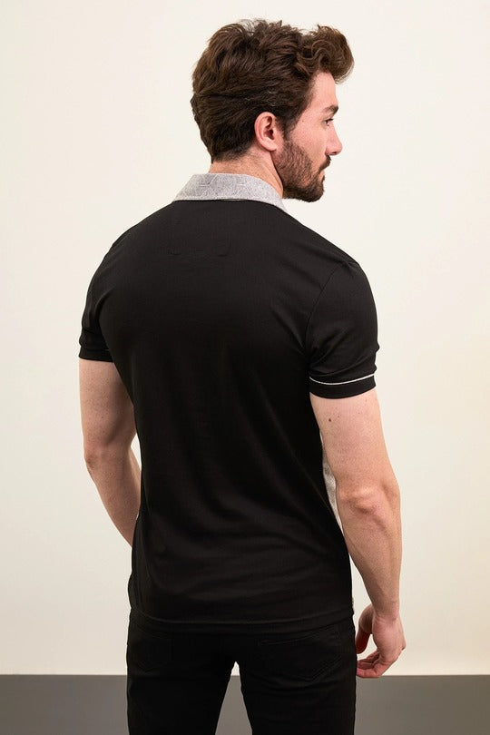 Marina Pattern Grey Polo Shirt