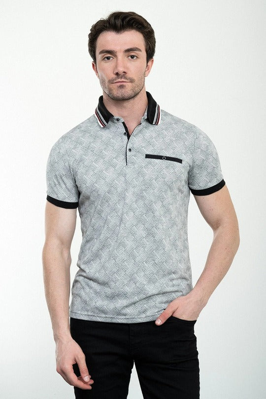 Marina Woven Grey Polo Shirt
