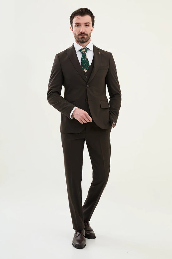 Marion 3 Piece Brown Suit