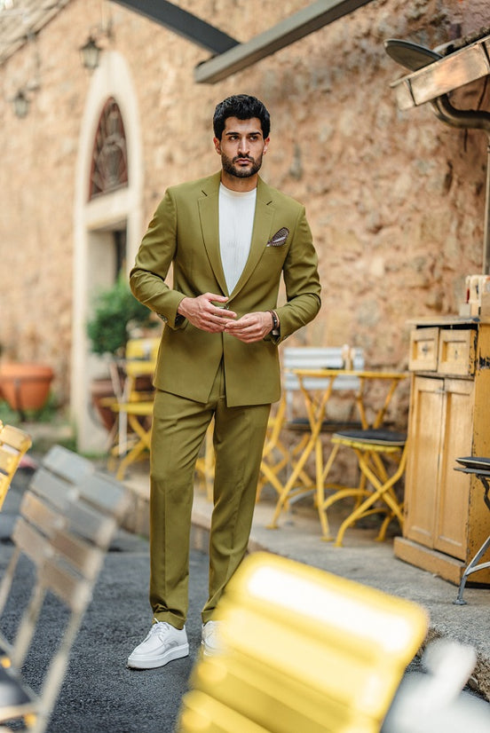 Marion Chain Olive Green Suit