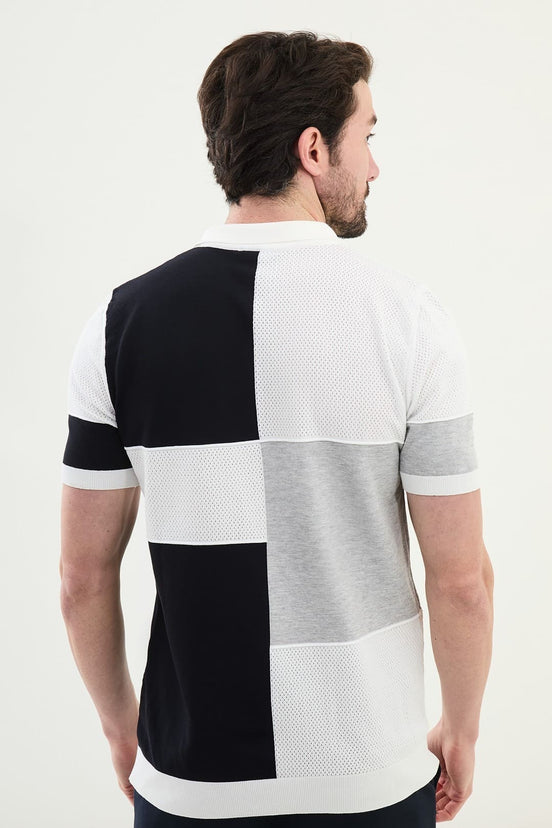 Off White Polo Quarter Zip