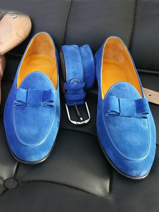 The Heritage Suede Blue Tuxedo Loafers