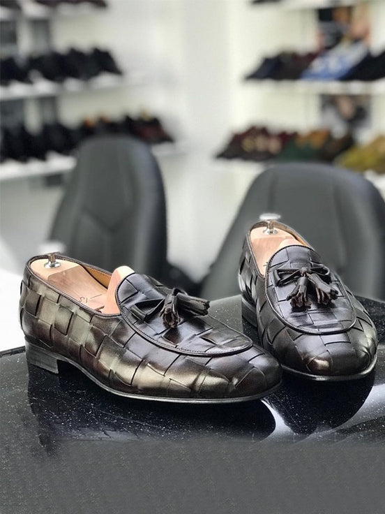 The Defender Black Tassel Loafers