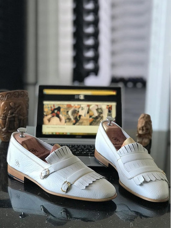 The Giulia Kiltie White Loafers