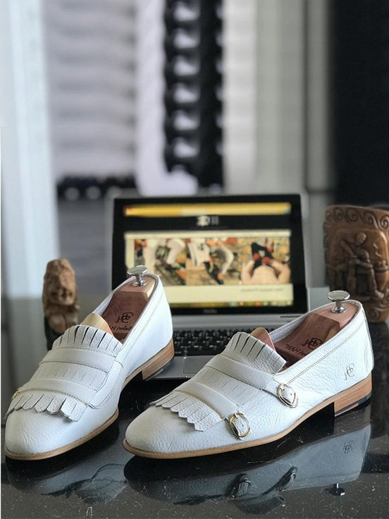 The Giulia Kiltie White Loafers