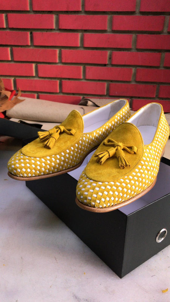 The Immaculata Tassel Suede Loafers - Yellow