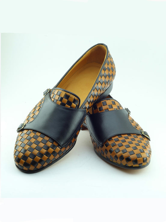 The Noe Yellow Double Monk Strap Shoes