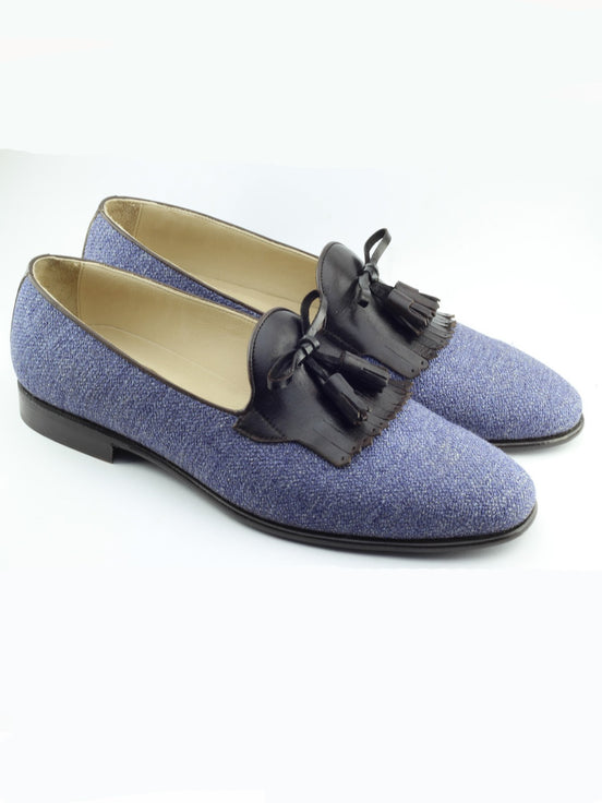 The Riparian Gray Tassel Loafers