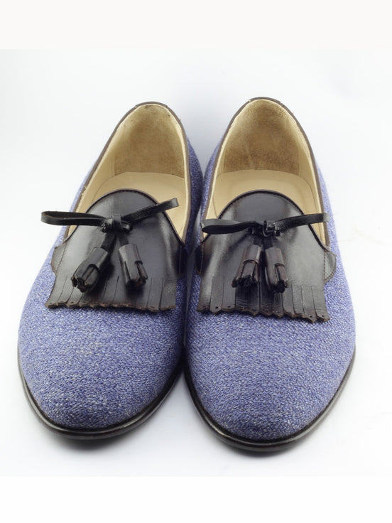 The Riparian Gray Tassel Loafers