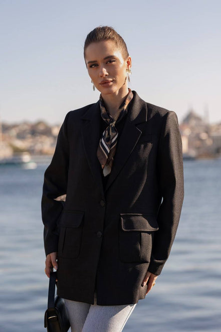 Black Blazer for Women Wool