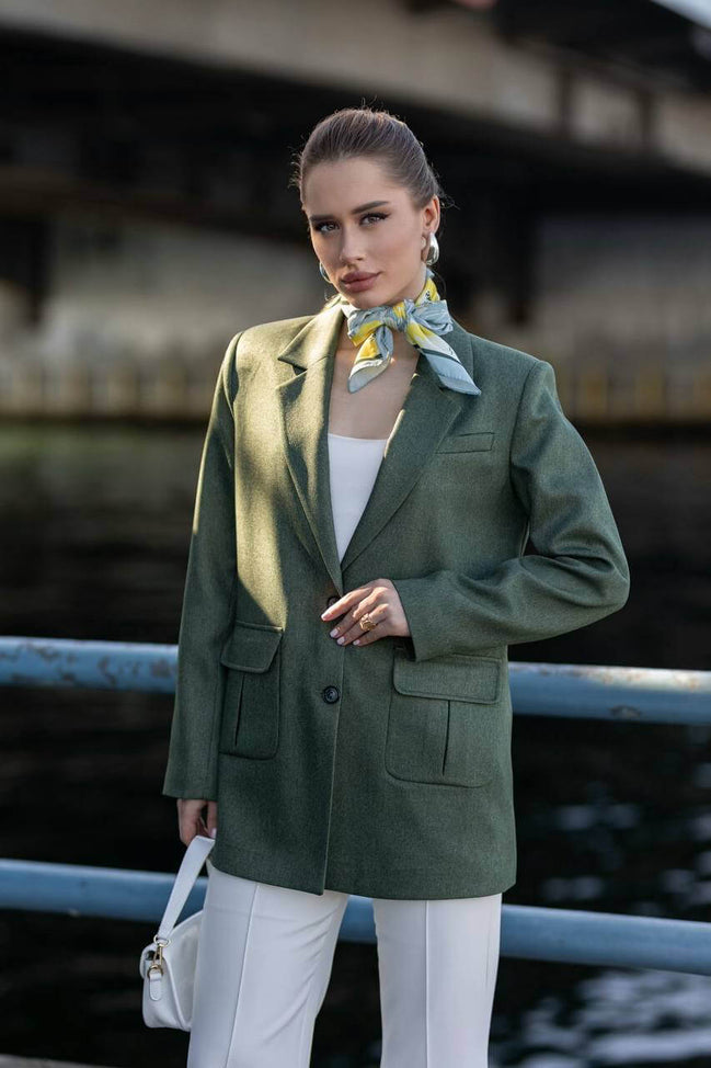 Green Blazer for Women Wool