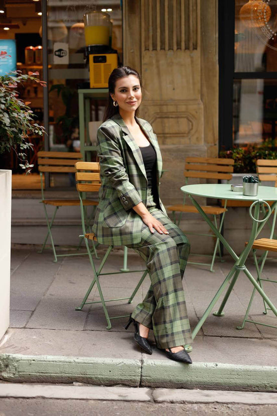 Green Plaid Suit Women