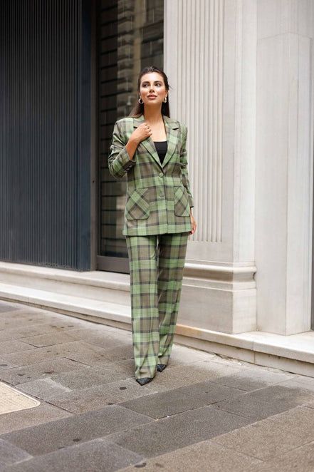 Green Plaid Suit Women