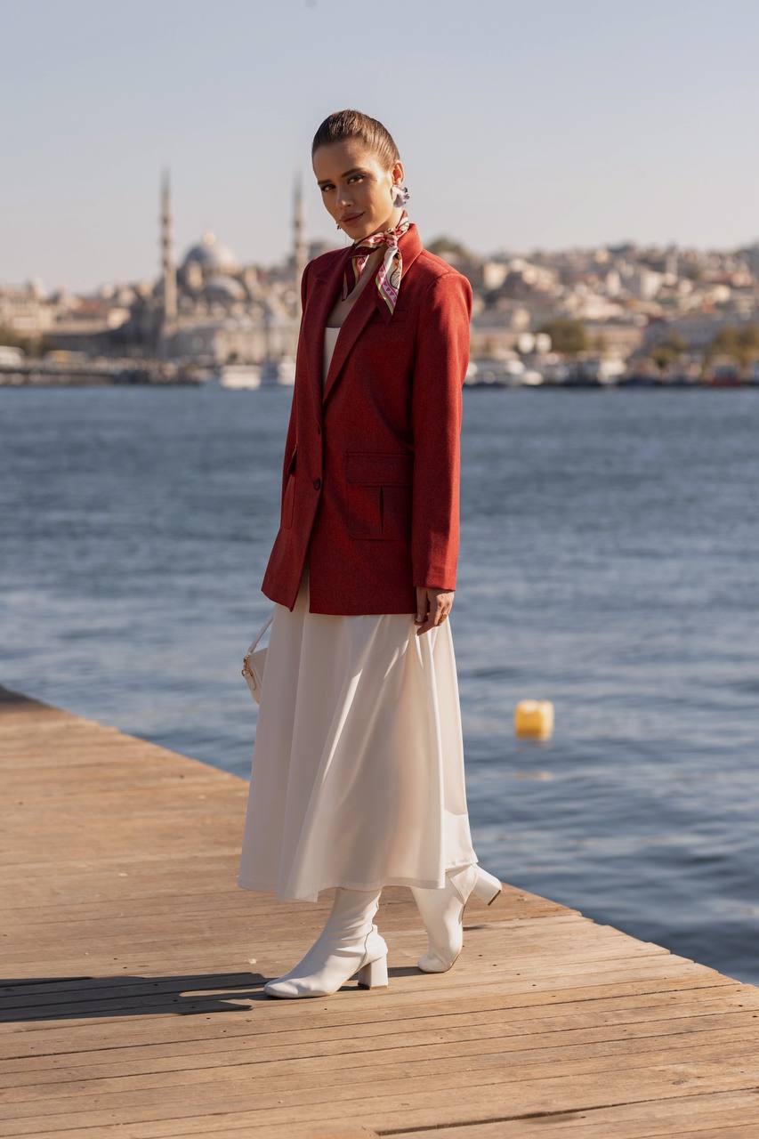 Red Blazer for Women Wool