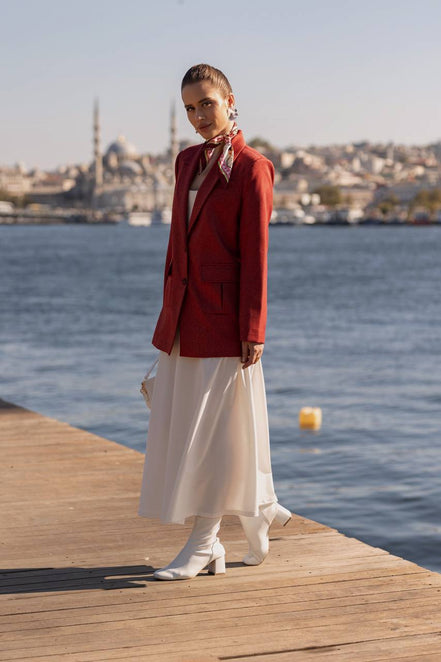 Red Blazer for Women Wool