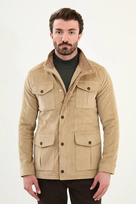 Marina Wool Corduroy Coat Beige