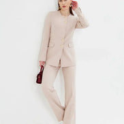 2 Piece Beige Pant Suit