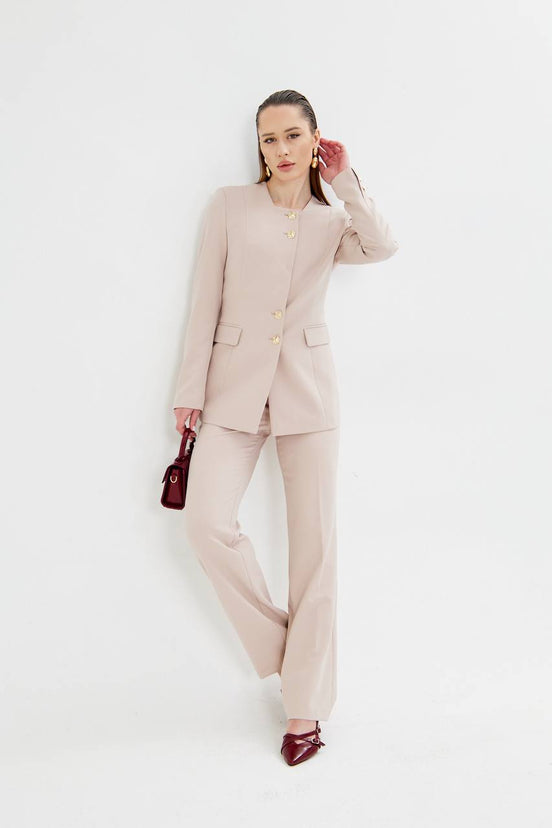 Beige Pant Suit