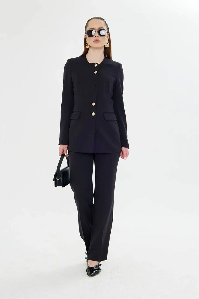 2 Piece Black Pant Suit