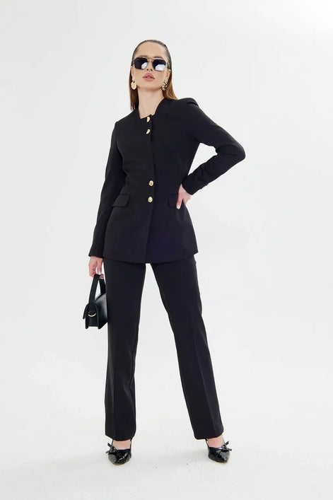2 Piece Black Pant Suit