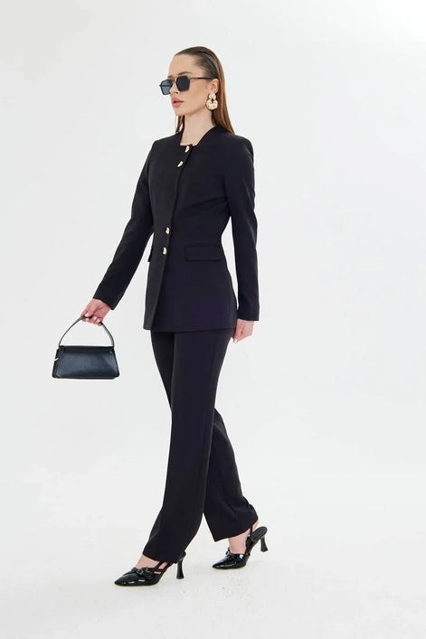 2 Piece Black Pant Suit