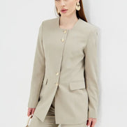 2 Piece Khaki Pant Suit