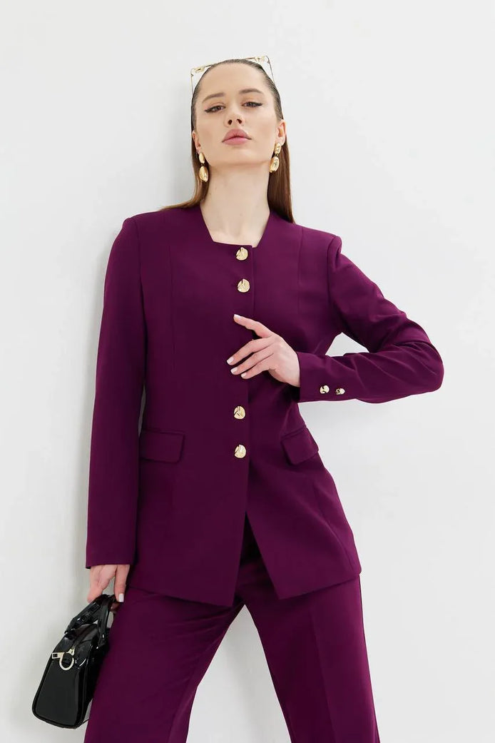 2 Piece Purple Pant Suit