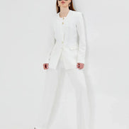 2 Piece White Pant Suit