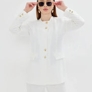 2 Piece White Pant Suit
