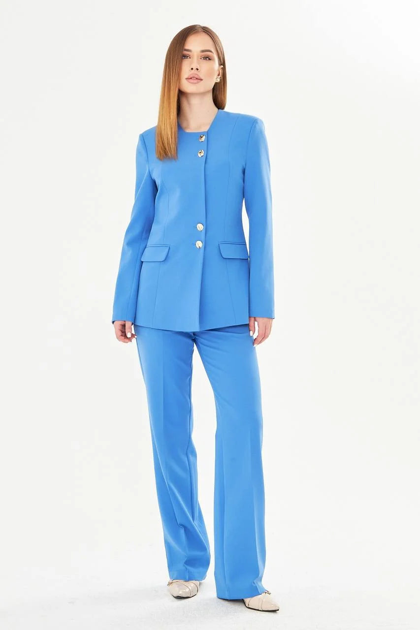 2 Piece Light Blue Pant Suit for Women