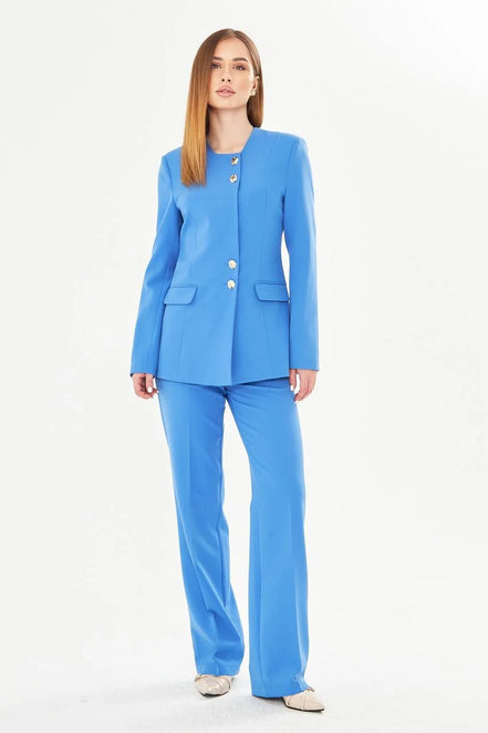2 Piece Light Blue Pant Suit for Women